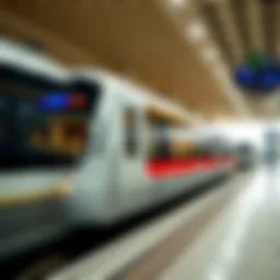 Metro train arriving at Al Khail Station