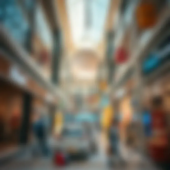 Interior view of Nakheel Mall with shops