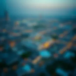 Aerial view of Dubai with hospital and residential areas