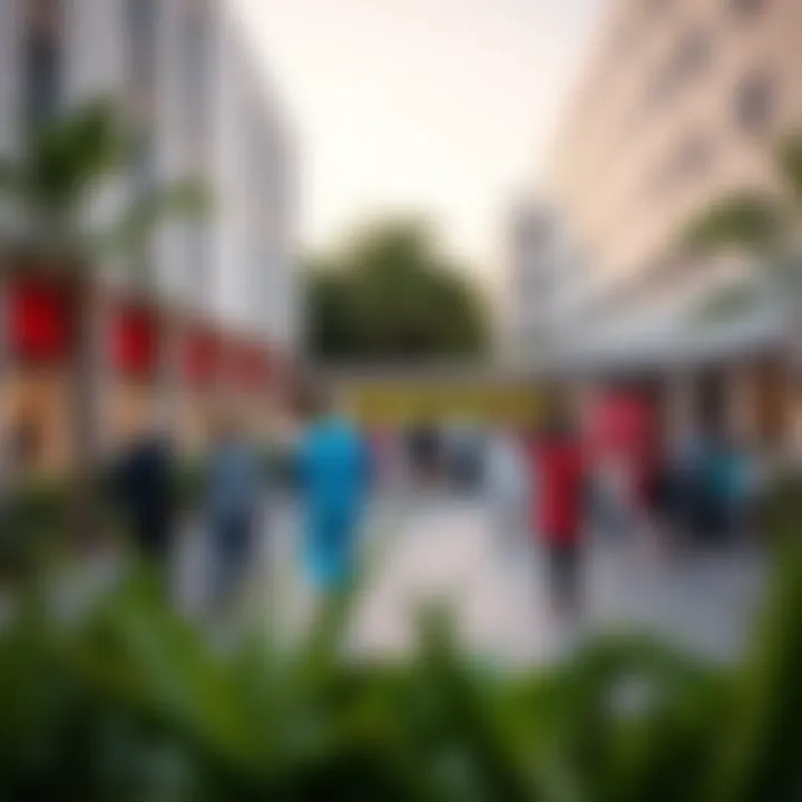 Community gathering around a hospital setting