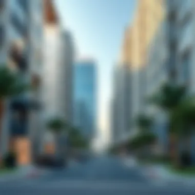 Modern residential complex adjacent to a hospital