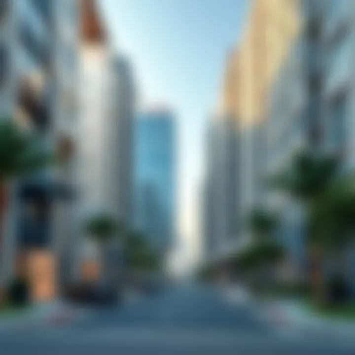 Modern residential complex adjacent to a hospital