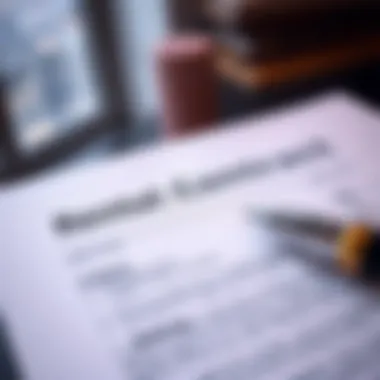 A detailed view of a rental contract document with legal terminology