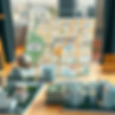 Map highlighting key neighborhoods in Dubai for investment