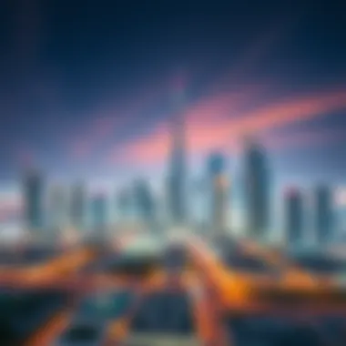 Dubai Skyline: A Fusion of Modernity and Tradition Skyline view of Dubai showcasing modern architecture