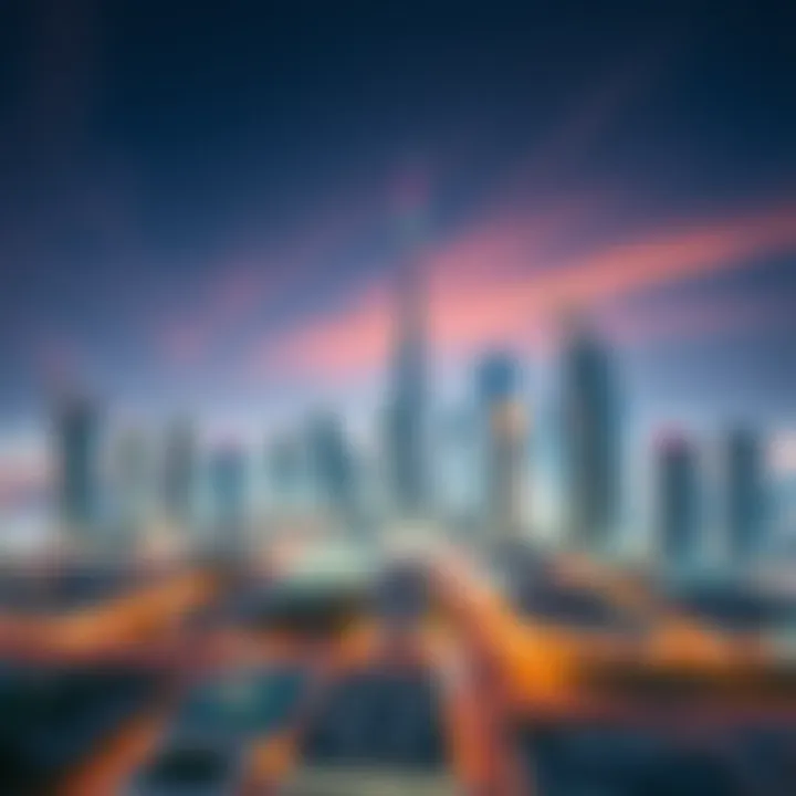 Dubai Skyline: A Fusion of Modernity and Tradition Skyline view of Dubai showcasing modern architecture