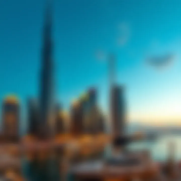 A picturesque view of Dubai Marina at sunset