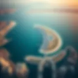 Aerial view of Palm Jumeirah showcasing its unique shape