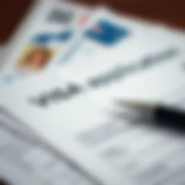 Visa Application Documents A close-up of official documents related to visa applications