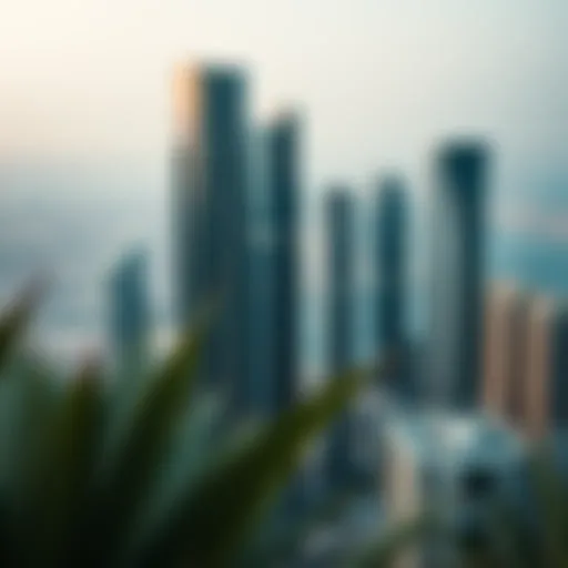Aerial view of modern skyscrapers in Dubai