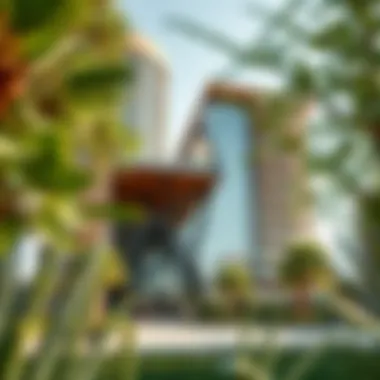 Innovative green building with sustainable design elements