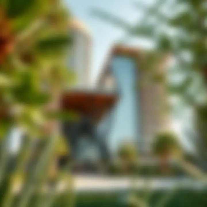 Innovative green building with sustainable design elements