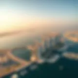 Stunning Aerial View of Palm Jumeirah Aerial view of Palm Jumeirah showcasing its unique design