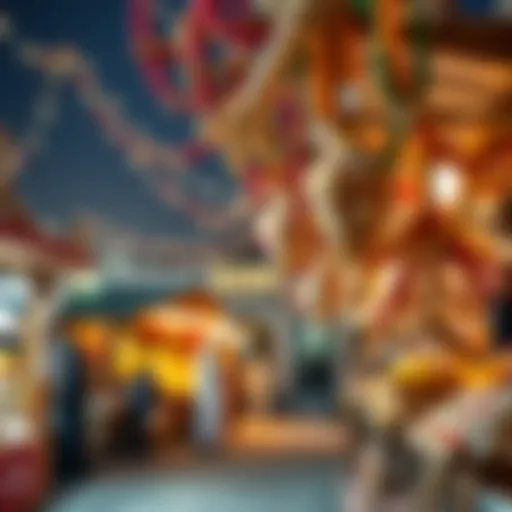 A festive market showcasing traditional Emirati decorations during public holidays