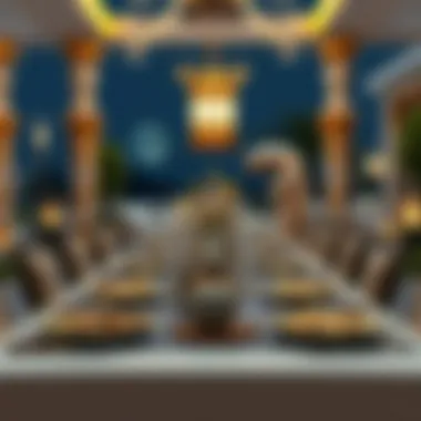 Traditional Iftar table set up in a luxurious Dubai setting