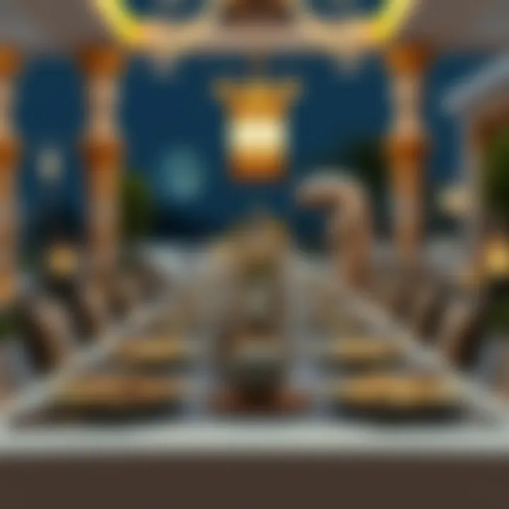 Traditional Iftar table set up in a luxurious Dubai setting