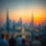 Stunning skyline view of Dubai at sunset during Ramadan