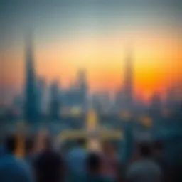 Stunning skyline view of Dubai at sunset during Ramadan