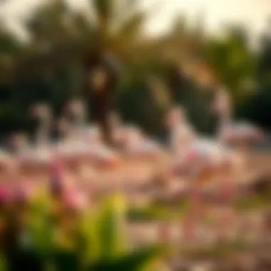 Flamingos at Ras Al Khor Sanctuary Flamingos in their natural habitat at Ras Al Khor Sanctuary
