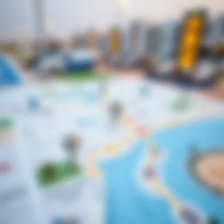Map highlighting location advantages of Dubailand