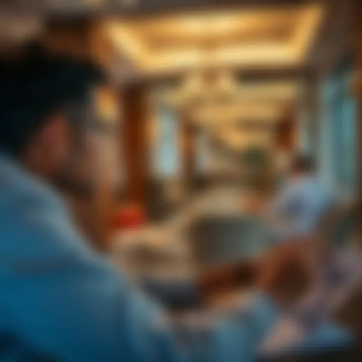 Client reviewing property investment documents