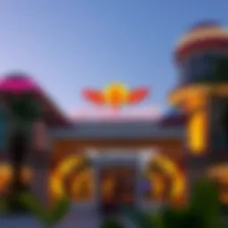 Entrance to Riverland Dubai showcasing vibrant architecture
