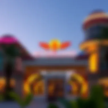 Entrance to Riverland Dubai showcasing vibrant architecture