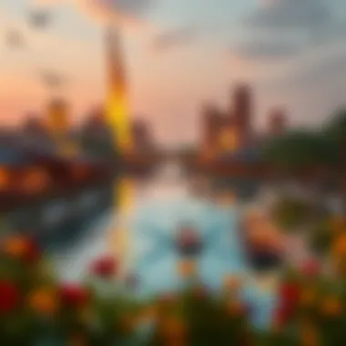 Map of Riverland Dubai highlighting various attractions and fee areas