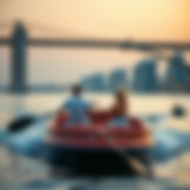 Couples enjoying a romantic boat ride on the water