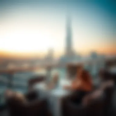 Scenic Dining Experience in Dubai A romantic dinner setting overlooking the city skyline