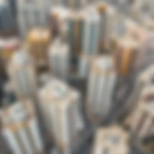 Aerial Perspectives of Bur Dubai's Diverse Accommodations Aerial view of Bur Dubai showcasing various residential buildings