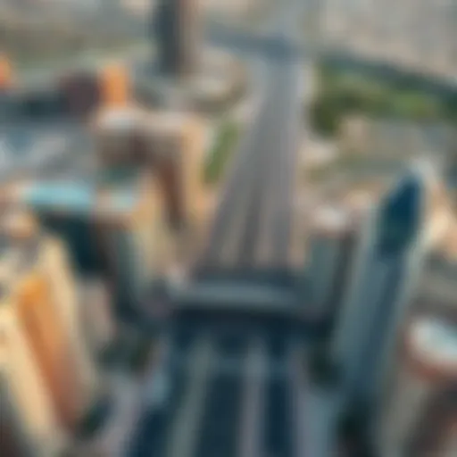 Aerial view of Sheikh Mohammed Bin Zayed Road showcasing urban development