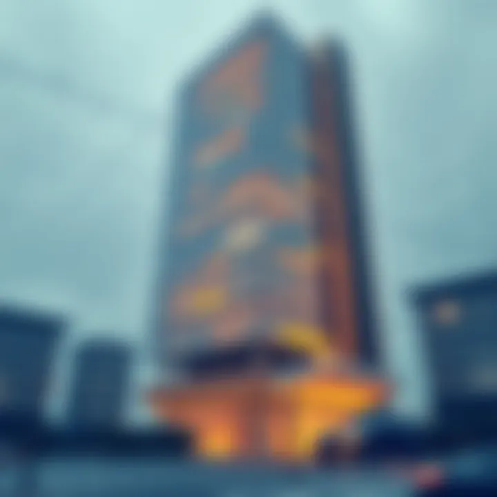 Futuristic Business Tower Blueprint Architectural design blueprint of a futuristic business tower