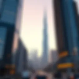 Stunning skyline of Dubai featuring a single business tower