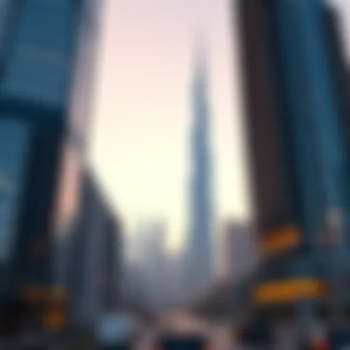 Stunning skyline of Dubai featuring a single business tower