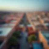 Aerial Perspective of Souk Al Marfa Aerial view highlighting the vibrant marketplace of Souk Al Marfa