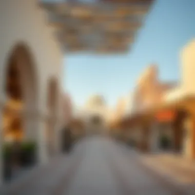 Architectural Highlights of Souk Al Marfa Illustration showcasing the architectural features of Souk Al Marfa