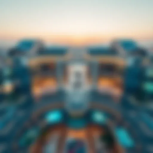Stunning aerial view of Dubai Mall showcasing its architectural grandeur.