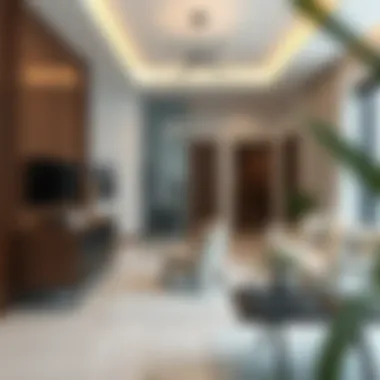 Modern Apartment Interior in Dubai An elegant apartment interior highlighting modern design