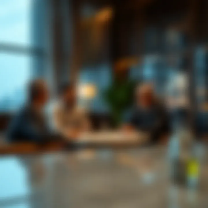 Business professionals discussing investment opportunities