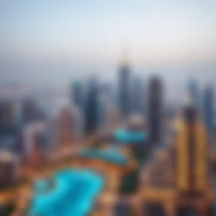 Stunning skyline view of Dubai featuring serviced apartments