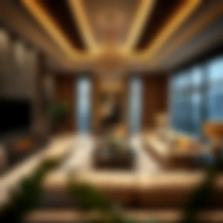 Luxurious living room interior of a Tiara Residence apartment