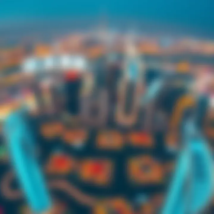 Aerial view of iconic Dubai skyscrapers