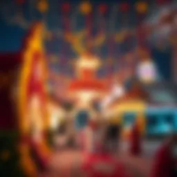 Vibrant Emirati decorations and lights during Eid celebrations