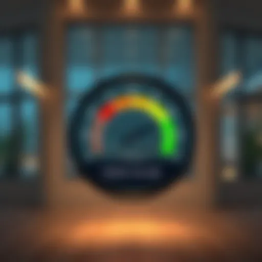 Credit Score Gauge Illustration Visual representation of a credit score gauge