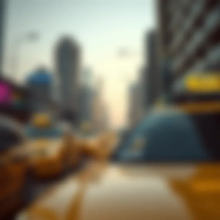 A variety of taxi types available in Dubai, including standard and luxury options