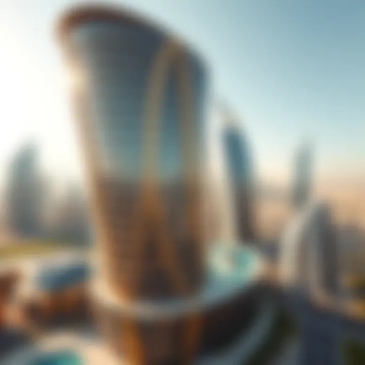 Modern Architecture in Dubai Aerial view of Dubai skyline showcasing modern architecture