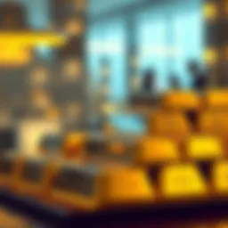 Gold bullion bars stacked elegantly