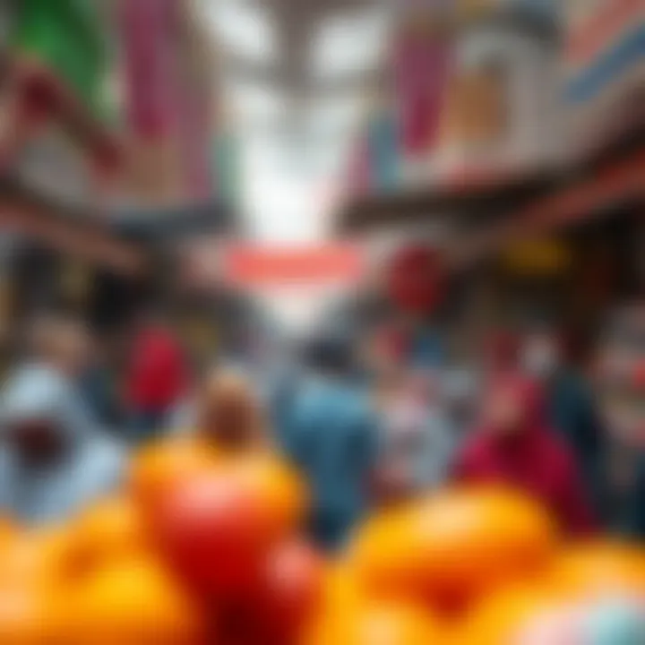 Energetic Shopping Atmosphere at Naif Market A bustling scene of shoppers at Naif Market