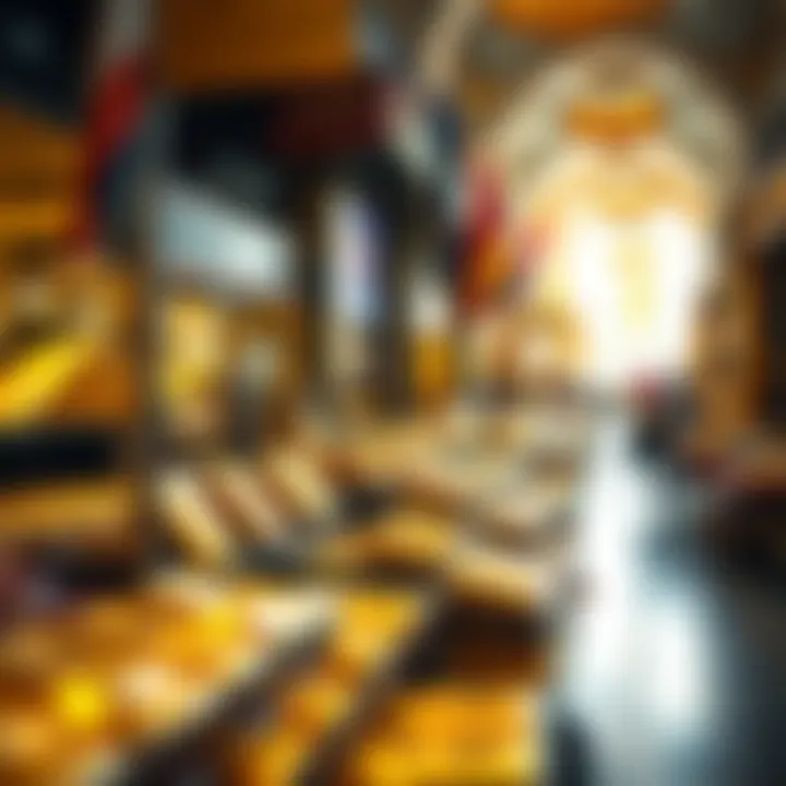 Dubai Gold Market Dynamics A bustling market scene showcasing gold trading